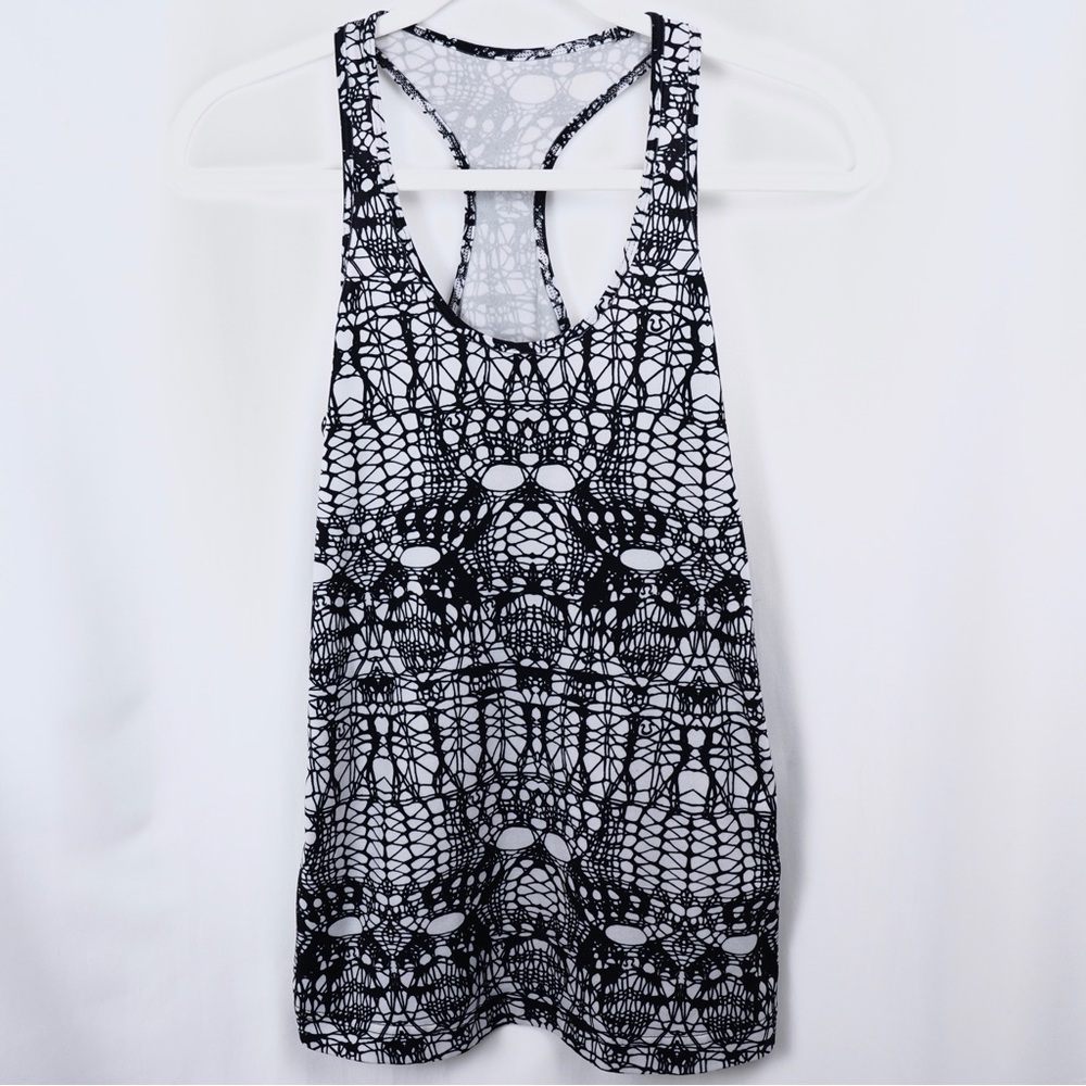 Lululemon Cool Racerback White Black Glacier Lace